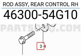 Suzuki 4630054G10 ROD ASSY, REAR CONTROL RH