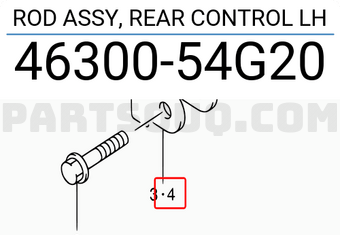 Suzuki 4630054G20 ROD ASSY, REAR CONTROL LH