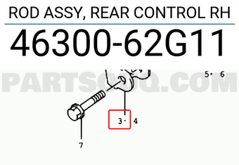 Suzuki 4630062G11 ROD ASSY, REAR CONTROL RH