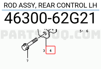 Suzuki 4630062G21 ROD ASSY, REAR CONTROL LH