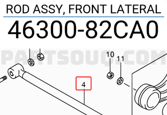 Suzuki 4630082CA0 ROD ASSY, FRONT LATERAL