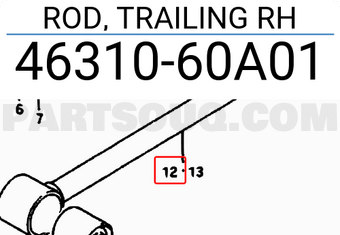 Suzuki 4631060A01 ROD, TRAILING RH