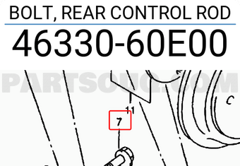 Suzuki 4633060E00 BOLT, REAR CONTROL ROD