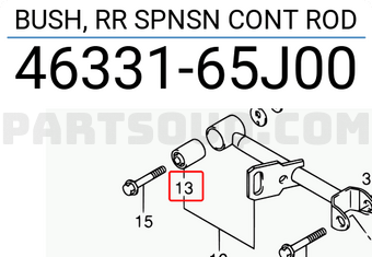 Suzuki 4633165J00 BUSH, RR SPNSN CONT ROD