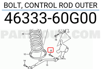 Suzuki 4633360G00 BOLT, CONTROL ROD OUTER