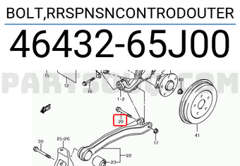 Suzuki 4643265J00 BOLT,RRSPNSNCONTRODOUTER