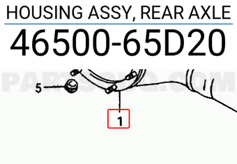 Suzuki 4650065D20 HOUSING ASSY, REAR AXLE