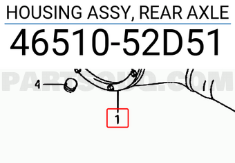 Suzuki 4651052D51 HOUSING ASSY, REAR AXLE