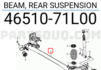 Suzuki 4651071L00 BEAM, REAR SUSPENSION