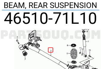 Suzuki 4651071L10 BEAM, REAR SUSPENSION