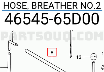 Suzuki 4654565D00 HOSE, BREATHER NO.2
