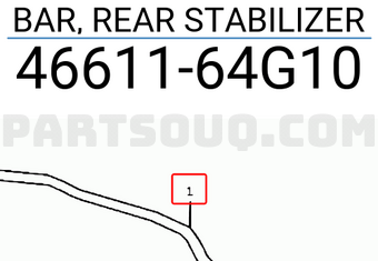 Suzuki 4661164G10 BAR, REAR STABILIZER