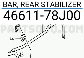 Suzuki 4661178J00 BAR, REAR STABILIZER