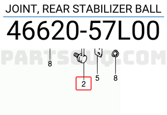 Suzuki 4662057L00 JOINT, REAR STABILIZER BALL