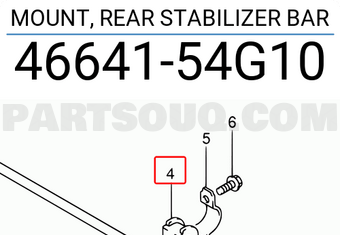 Suzuki 4664154G10 MOUNT, REAR STABILIZER BAR