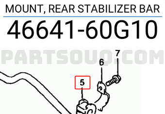 Suzuki 4664160G10 MOUNT, REAR STABILIZER BAR