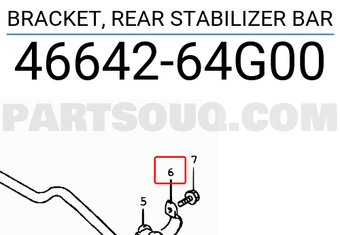 Suzuki 4664264G00 BRACKET, REAR STABILIZER BAR