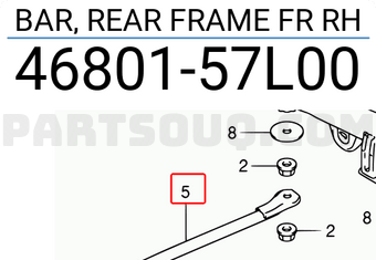 Suzuki 4680157L00 BAR, REAR FRAME FR RH