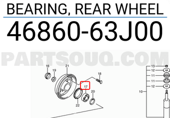 Suzuki 4686063J00 BEARING, REAR WHEEL