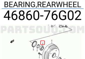 Suzuki 4686076G02 BEARING,REARWHEEL