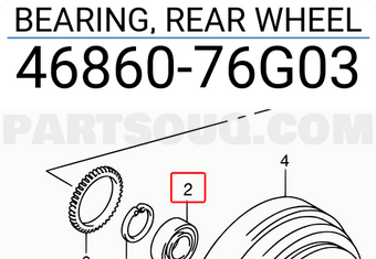 Suzuki 4686076G03 BEARING, REAR WHEEL