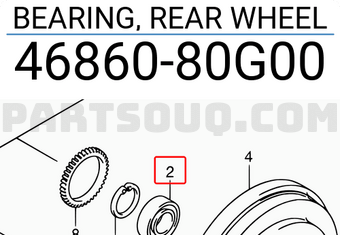 Suzuki 4686080G00 BEARING, REAR WHEEL