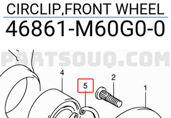 Suzuki 46861M60G00 CIRCLIP,FRONT WHEEL