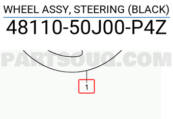 Suzuki 4811050J00P4Z WHEEL ASSY, STEERING (BLACK)