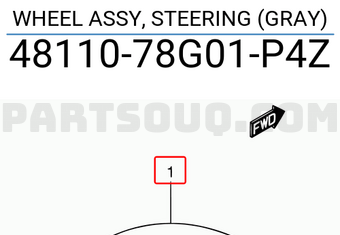 Suzuki 4811078G01P4Z WHEEL ASSY, STEERING (GRAY)
