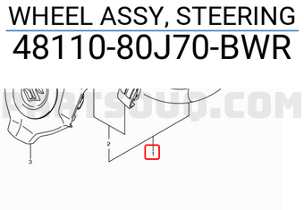 Suzuki 4811080J70BWR WHEEL ASSY, STEERING