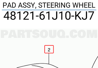 Suzuki 4812161J10KJ7 PAD ASSY, STEERING WHEEL