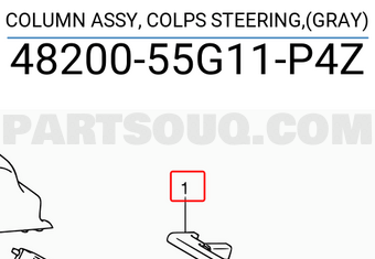 Suzuki 4820055G11P4Z COLUMN ASSY, COLPS STEERING,(GRAY)