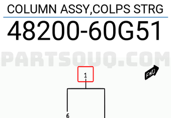 Suzuki 4820060G51 COLUMN ASSY,COLPS STRG