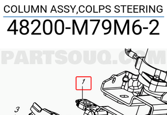 Suzuki 48200M79M62 COLUMN ASSY,COLPS STEERING