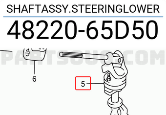 Suzuki 4822065D50 SHAFTASSY.STEERINGLOWER