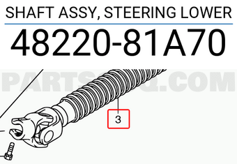Suzuki 4822081A70 SHAFT ASSY, STEERING LOWER