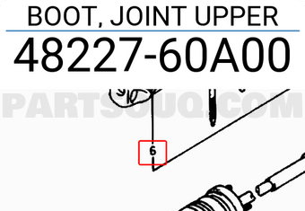 Suzuki 4822760A00 BOOT, JOINT UPPER