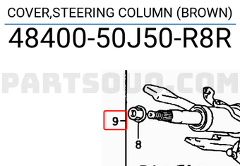 Suzuki 4840050J50R8R COVER,STEERING COLUMN (BROWN)