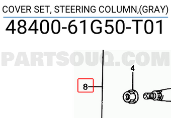 Suzuki 4840061G50T01 COVER SET, STEERING COLUMN,(GRAY)