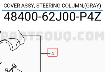 Suzuki 4840062J00P4Z COVER ASSY, STEERING COLUMN,(GRAY)
