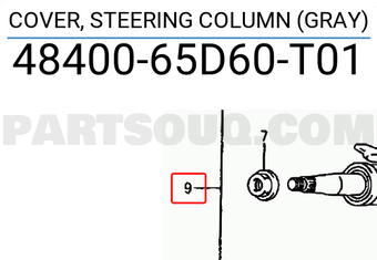 Suzuki 4840065D60T01 COVER, STEERING COLUMN (GRAY)