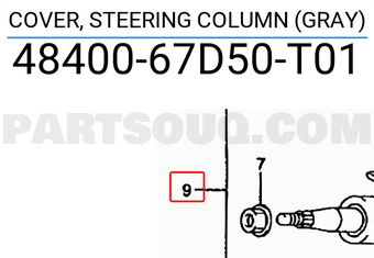 Suzuki 4840067D50T01 COVER, STEERING COLUMN (GRAY)