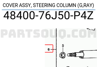 Suzuki 4840076J50P4Z COVER ASSY, STEERING COLUMN (G,RAY)