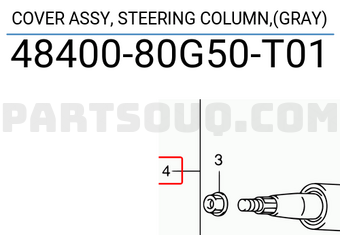 Suzuki 4840080G50T01 COVER ASSY, STEERING COLUMN,(GRAY)