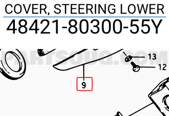 Suzuki 484218030055Y COVER, STEERING LOWER