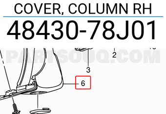 Suzuki 4843078J01 COVER, COLUMN RH