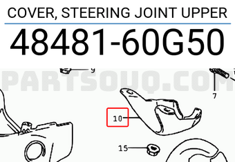 Suzuki 4848160G50 COVER, STEERING JOINT UPPER