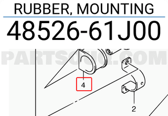 Suzuki 4852661J00 RUBBER, MOUNTING