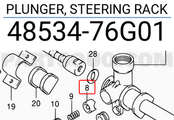 Suzuki 4853476G01 PLUNGER, STEERING RACK