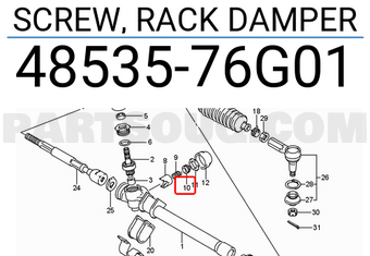 Suzuki 4853576G01 SCREW, RACK DAMPER